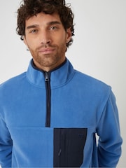 Threadbare Blue Sky Microfleece Quarter Zip Sweatshirt - Image 4 of 4