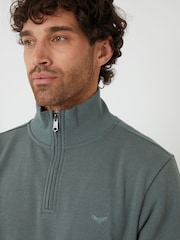 Threadbare Blue Quarter Zip Sweatshirt - Image 4 of 4