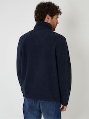 Threadbare Blue Quarter Zip Borg Sweatshirt - Image 2 of 4