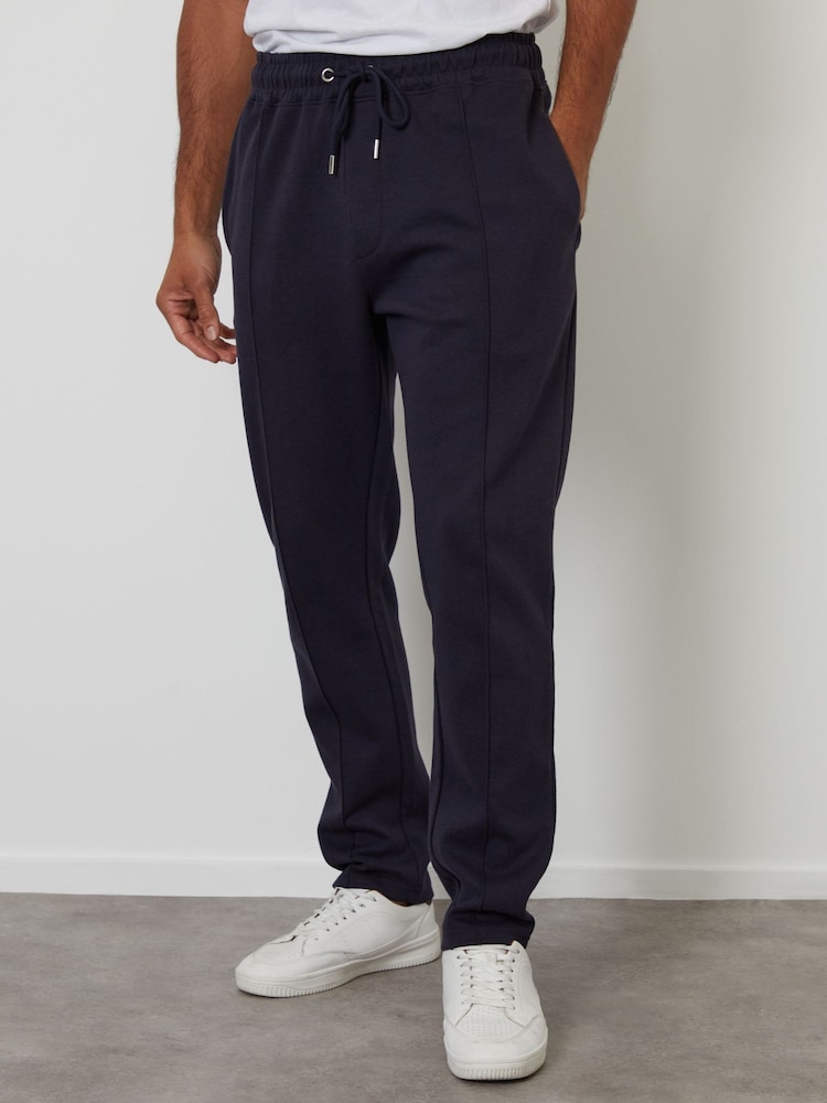 Threadbare Blue Pintuck Pique Joggers - Image 1 of 4 Threadbare Blue Pintuck Pique Joggers - Image 1 of 4