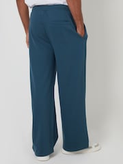 Threadbare Blue Navy Wide Leg Pique Joggers - Image 2 of 4