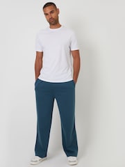 Threadbare Blue Navy Wide Leg Pique Joggers - Image 3 of 4