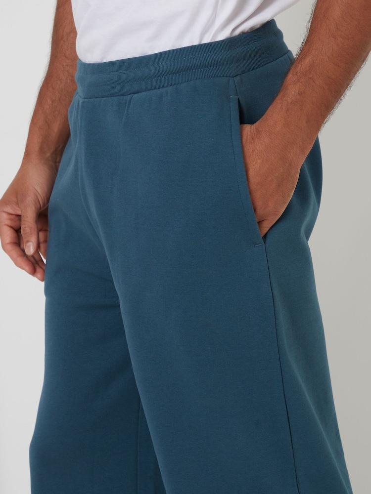 Threadbare Blue Navy Wide Leg Pique Joggers - Image 4 of 4 Threadbare Blue Navy Wide Leg Pique Joggers - Image 4 of 4