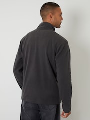 Threadbare Grey Quarter Zip Microfleece Sweatshirt - Image 2 of 4