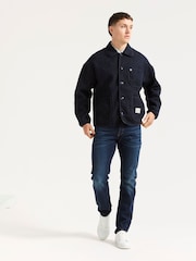 Scotch & Soda Blue Double Faced Wool Blend Overshirt - Image 4 of 4