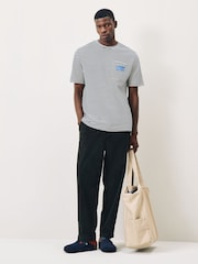 Scotch & Soda Blue Double Face Jersey Pocket T-Shirt - Image 2 of 5
