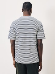 Scotch & Soda Blue Double Face Jersey Pocket T-Shirt - Image 4 of 5