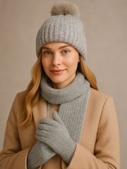 Totes Grey Toasties Ladies Knitted Hat Scarf and Gloves Gift Set - Image 1 of 3