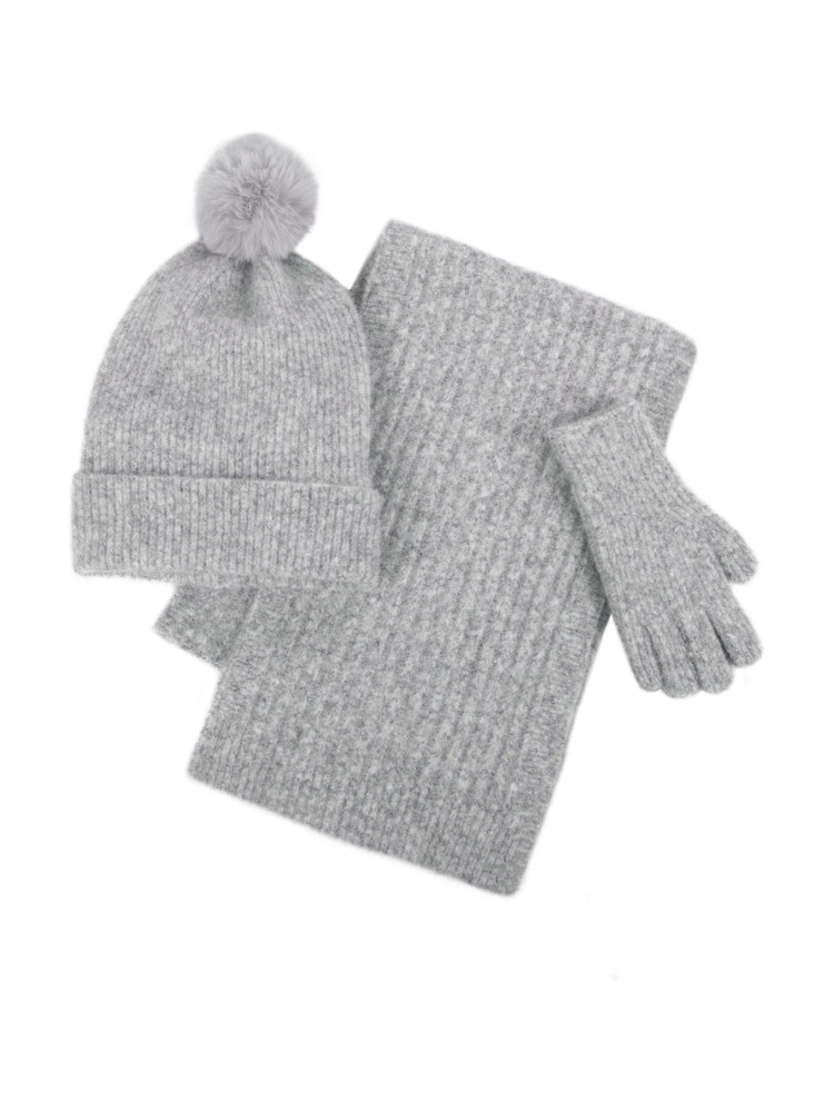 Totes Grey Toasties Ladies Knitted Hat Scarf and Gloves Gift Set - Image 2 of 3