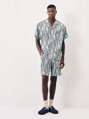 Scotch & Soda Blue Printed Short Sleeve Shirt - Image 1 of 5