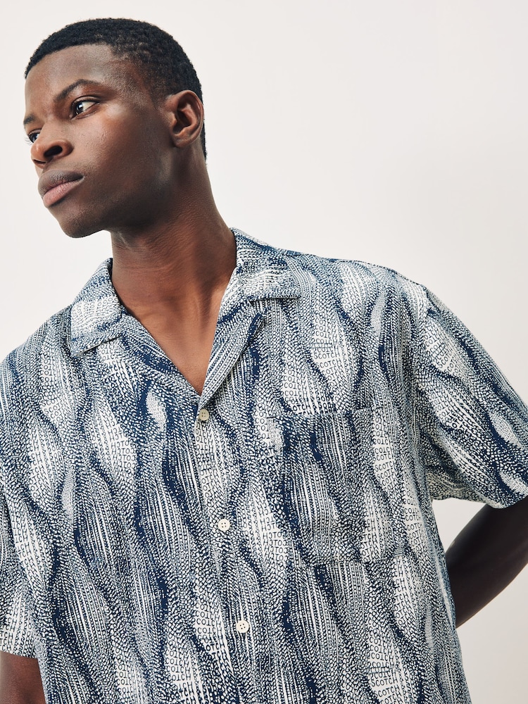 Scotch & Soda Blue Printed Short Sleeve Shirt - Image 5 of 5