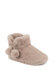 Totes Cream Toasties Ladies Faux Fur Boot Slippers - Image 3 of 5