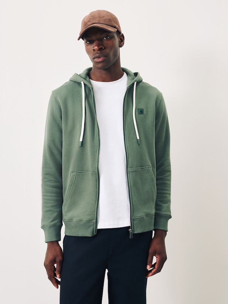 Scotch & Soda Green Full Zip Logo Hoodie - Image 1 of 5