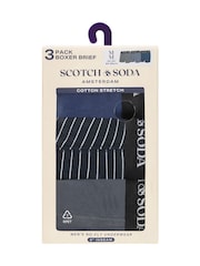 Scotch & Soda Grey 3 Pack Cotton Stretch Boxer Briefs Underwear - Image 2 of 2