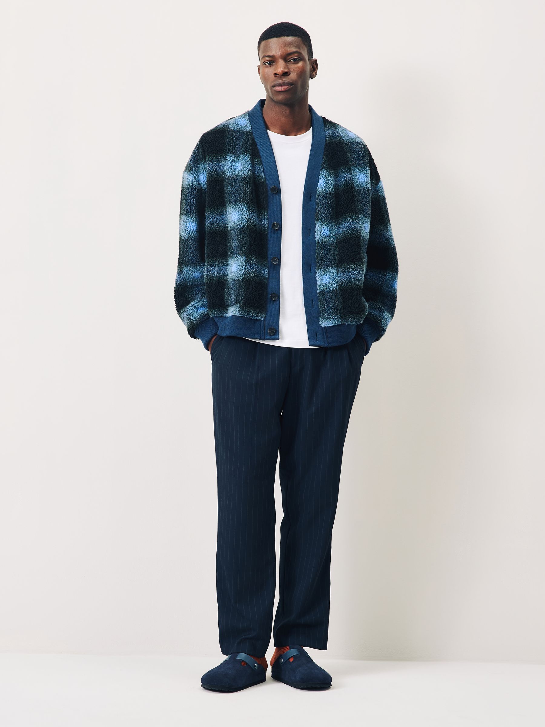 Buy Scotch & Soda Blue Polar Fleece Check Cardigan from Next USA