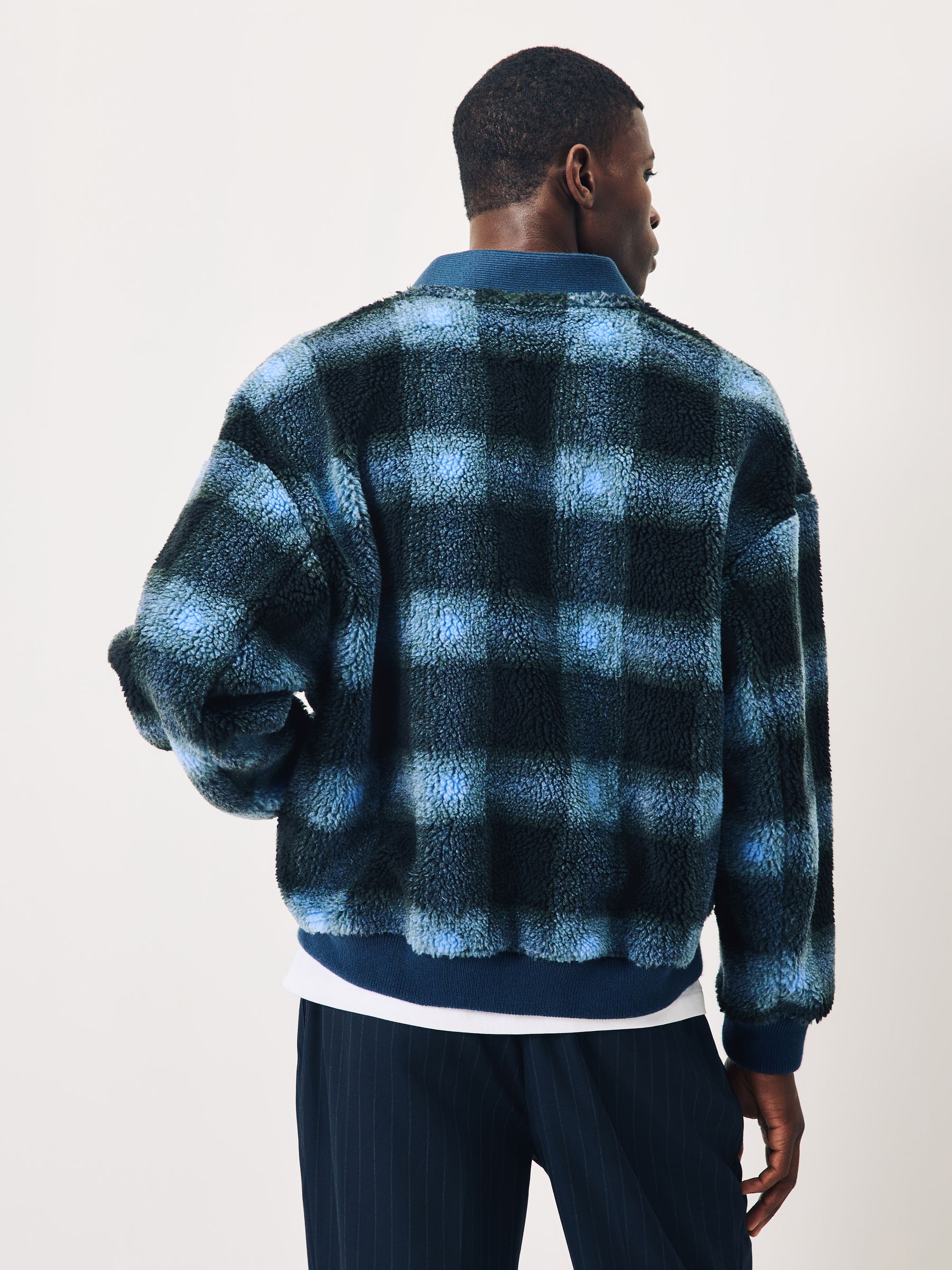 Buy Scotch & Soda Blue Polar Fleece Check Cardigan from Next South