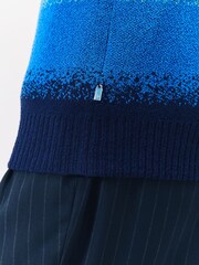 Blau - Scotch & Soda Knitted Degrade Zip Polo Shirt - Bild 5 von 5