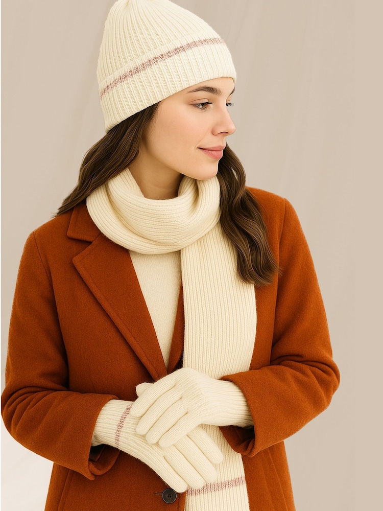 Totes Cream Toasties Ladies Knitted Hat Scarf and Gloves Gift Set - Image 1 of 3