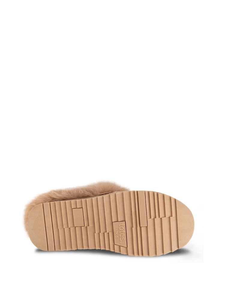 Totes Brown Toasties Ladies Icon Textured Mules with Chunky Sole - Image 5 of 5