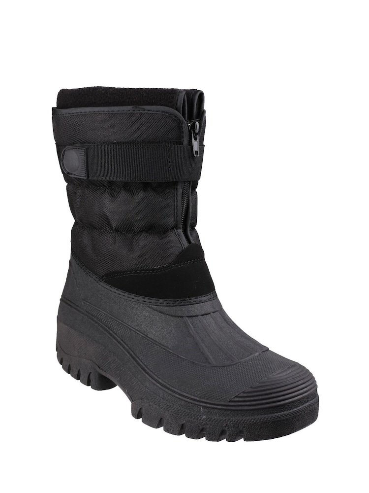 Cotswolds Chase Touch Fastening and Zip Up Winter Black Boots - Image 2 of 4 Cotswolds Chase Touch Fastening and Zip Up Winter Black Boots - Image 2 of 4