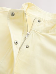Lemon Yellow Funnel Neck Cotton Utility Jacket - Image 8 of 8