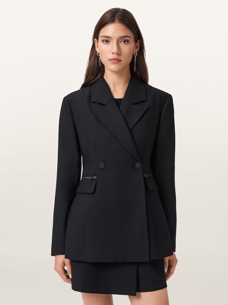 AllSaints Black Mimmie Blazer - Image 1 of 8