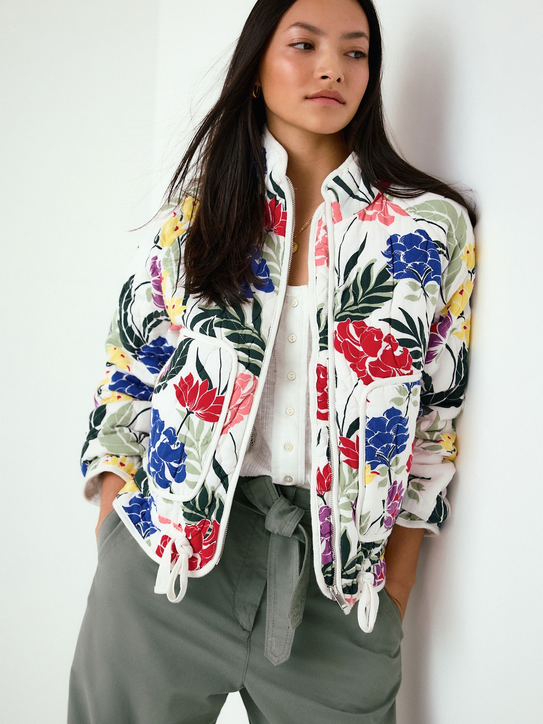 Buy Floral Print Quilted Jacket from Next Romania