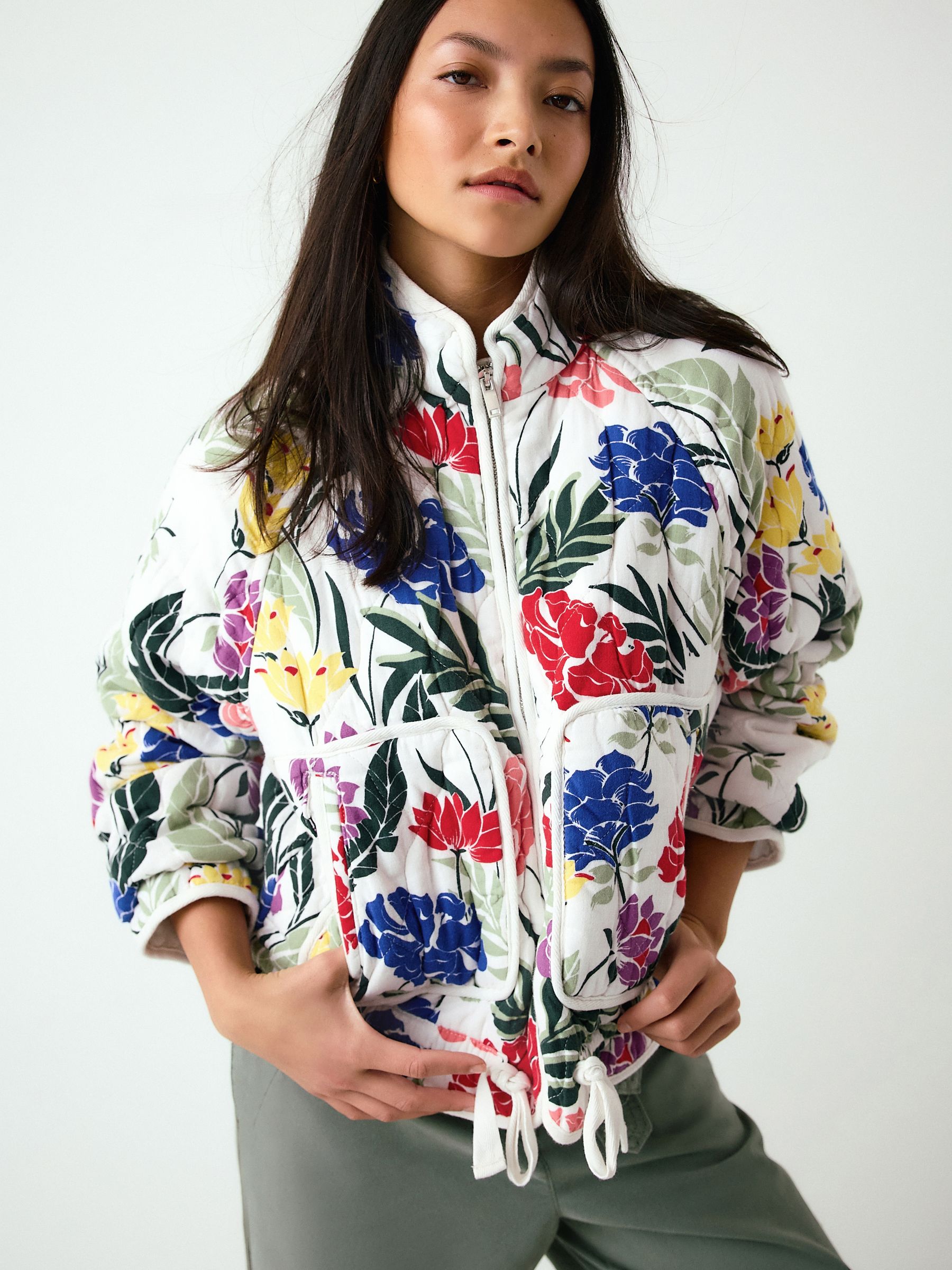 Buy Floral Print Quilted Jacket from the Next UK online shop