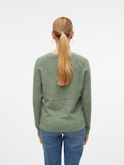 VERO MODA Olive Green Bow Detail Long Sleeve Jumper - Image 2 of 6