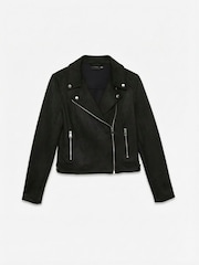 VERO MODA Black Faux Suede Biker Jacket - Image 6 of 6
