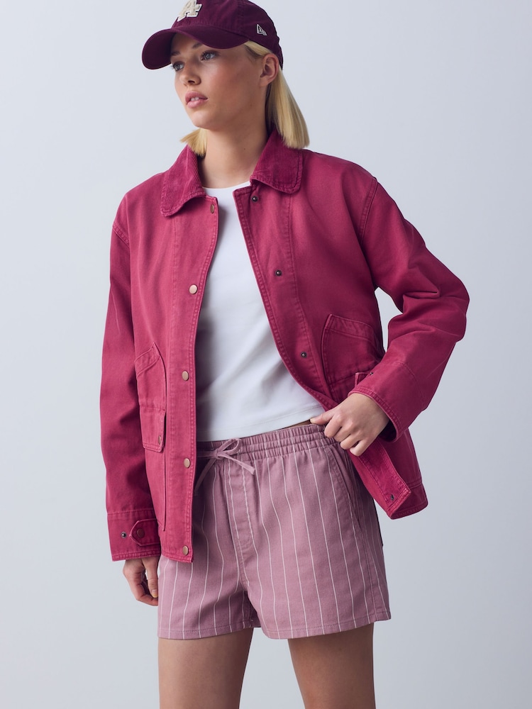 Pink Cotton Chore Jacket - Image 1 of 7