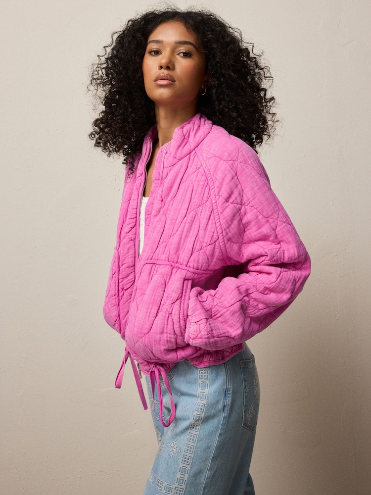 Pink Quilted Jacket - Image 1 of 8