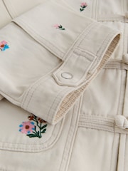 Ecru Cord Collar Cotton Embroidered Jacket - Image 2 of 3