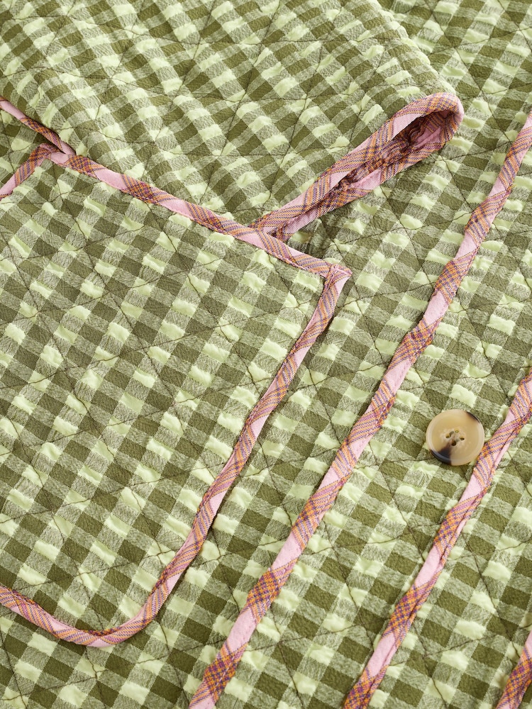 Pink und grün - Wendbare Steppjacke mit Vichy-Karo - Bild 10 von 10 Pink und grün - Wendbare Steppjacke mit Vichy-Karo - Bild 10 von 10