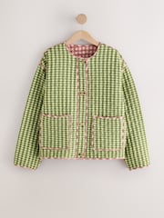 Pink und grün - Wendbare Steppjacke mit Vichy-Karo - Bild 7 von 10