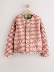 Pink und grün - Wendbare Steppjacke mit Vichy-Karo - Bild 8 von 10