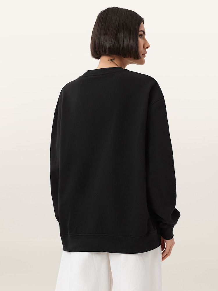 AllSaints Black Ania Etta Sweatshirt - Image 2 of 7