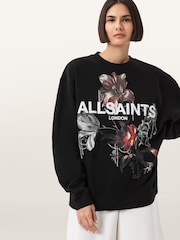 AllSaints Black Ania Etta Sweatshirt - Image 3 of 7
