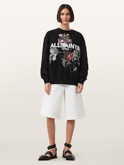 AllSaints Black Ania Etta Sweatshirt - Image 4 of 7