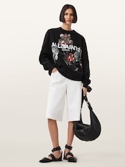 AllSaints Black Ania Etta Sweatshirt - Image 5 of 7