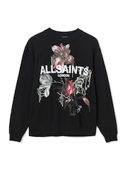 AllSaints Black Ania Etta Sweatshirt - Image 6 of 7