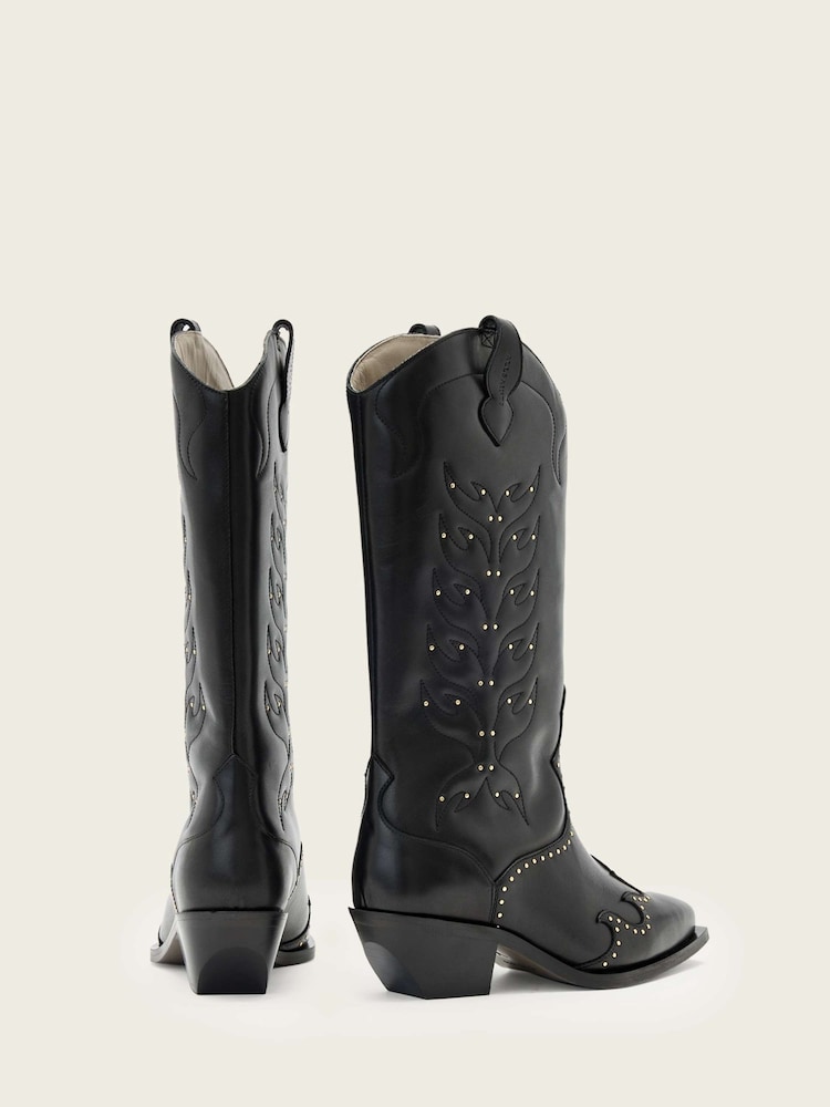 AllSaints Black Dolly Stud Boots - Image 6 of 6 AllSaints Black Dolly Stud Boots - Image 6 of 6