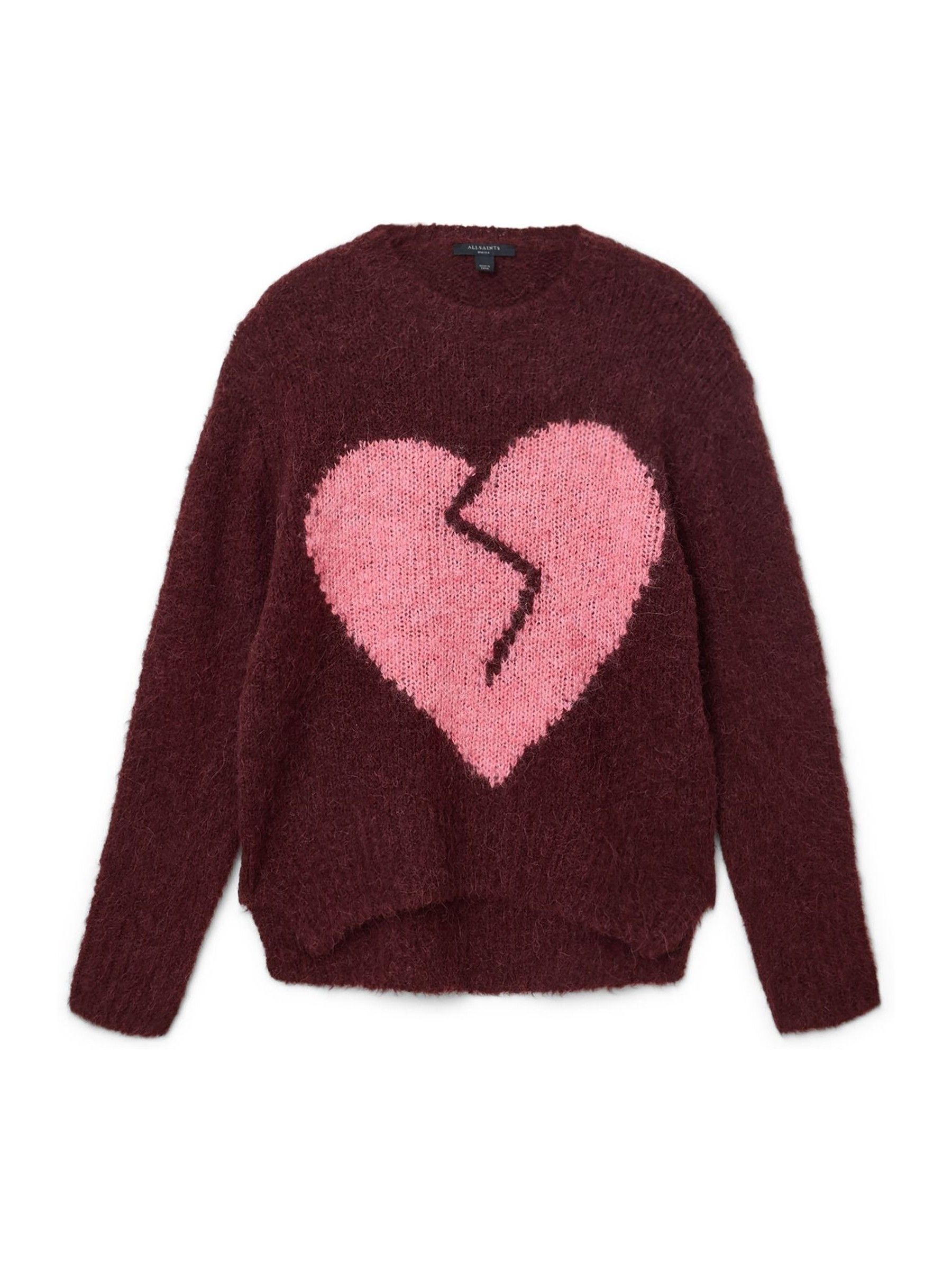 Buy AllSaints Red Luvheart Crew Neck Jumper from the Next UK