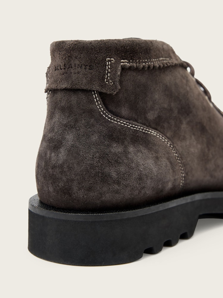 AllSaints Grey Skiff Suede Boots - Image 7 of 7