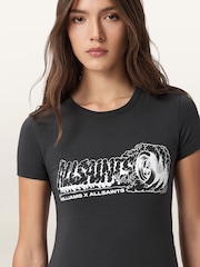 AllSaints Black Burnout Stevie T-Shirt - Image 5 of 6