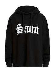 AllSaints Black Saint Etie Hoodie - Image 7 of 7