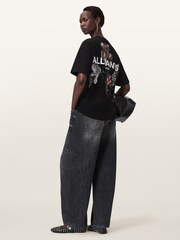 AllSaints Black Ania Etta T-Shirt - Image 3 of 7