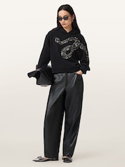 AllSaints Black Alenka Pippa Hoodie - Image 4 of 7