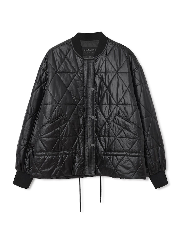 AllSaints Black Alii Bomber Jacket - Image 7 of 7
