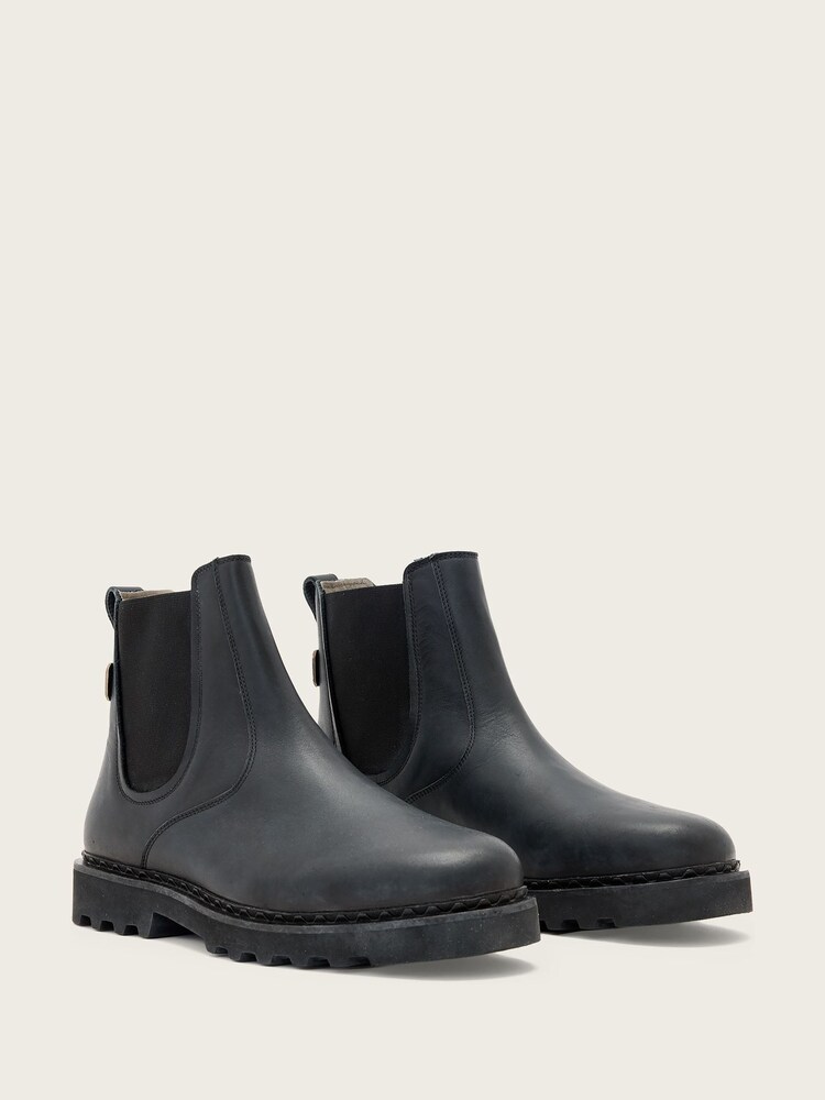 Buy AllSaints Black Skiff Chelsea Boots from Next USA display picture 3